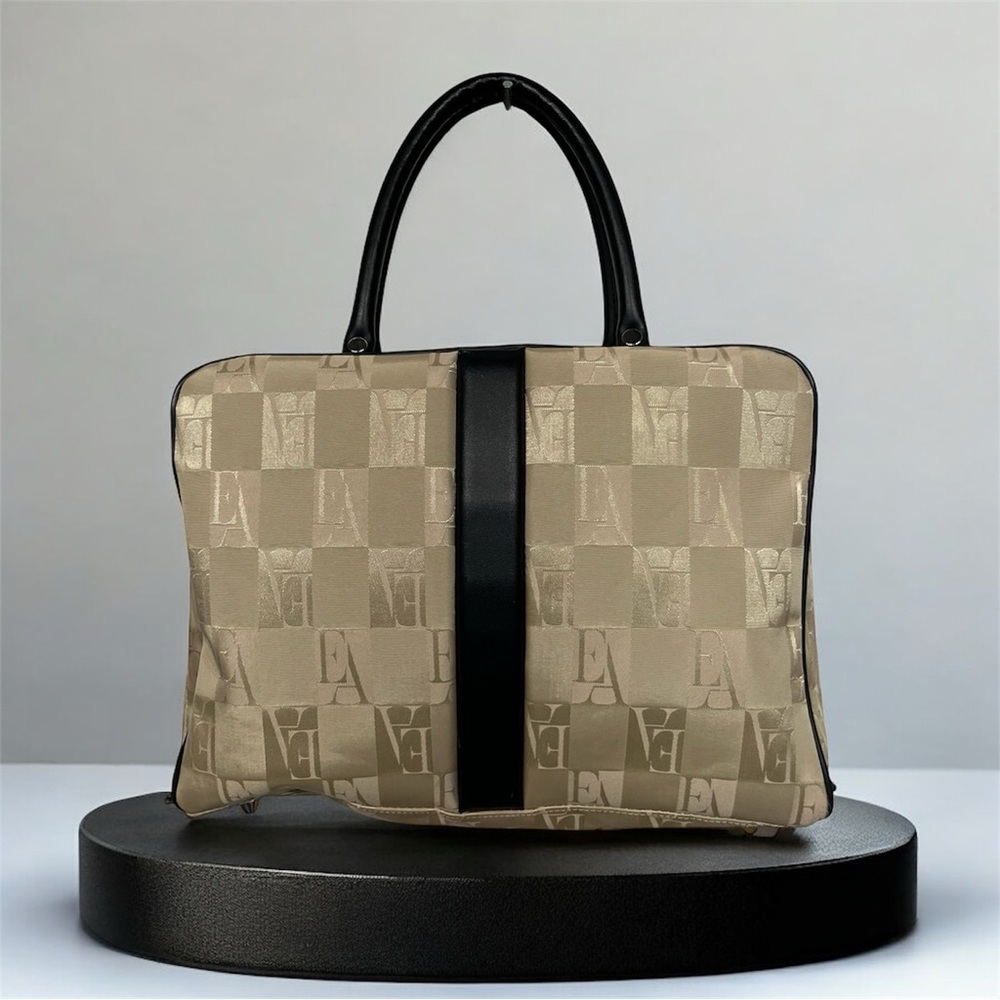 Vintage Etienne Aigner jacquard/leather travel bag